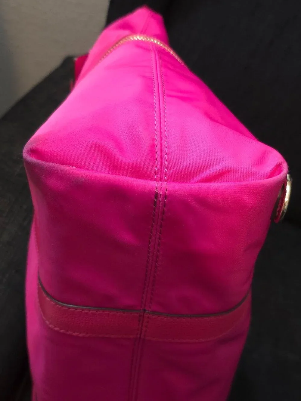 henri bendel Hot Pink Nylon & Leather Tote Backpack